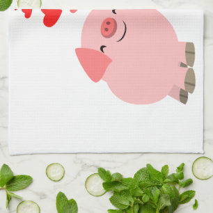 Cute Portes de Cartoon en Love Serviette de cuisin