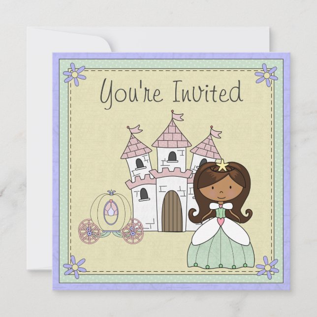 Cute Princess Fairy Tale Anniversaire Invitation (Devant)