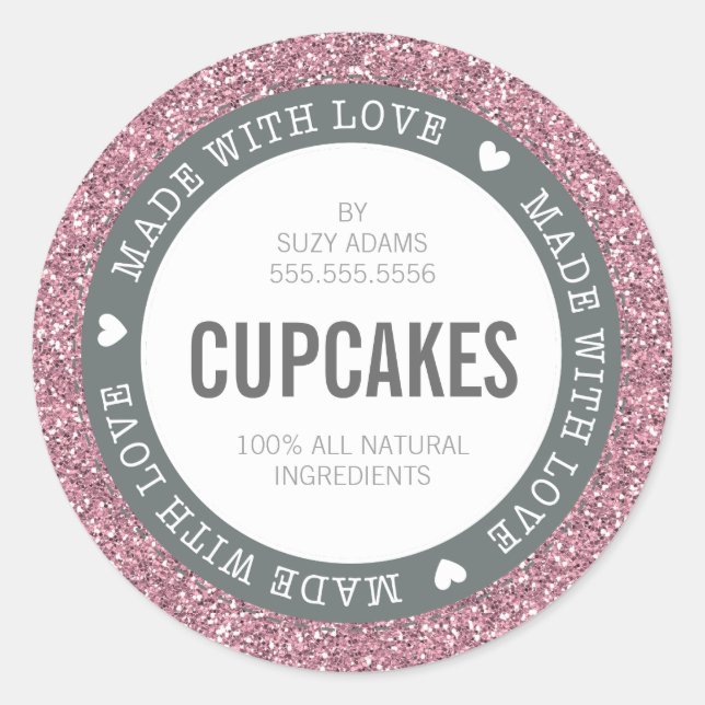 CUTE PRODUIT ÉTIQUETTE fait avec amour parties sci (Devant)