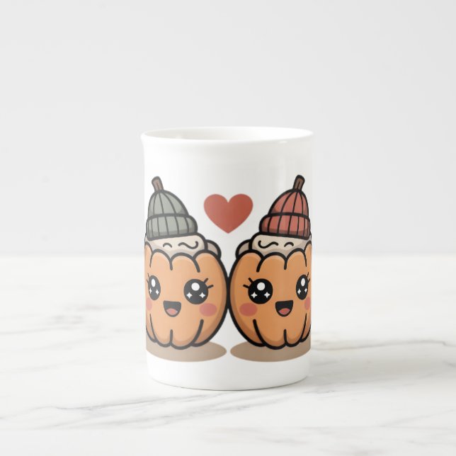 Cute Pumpkin Couple Mug – Cozy Fall  Cup Gift (Devant)