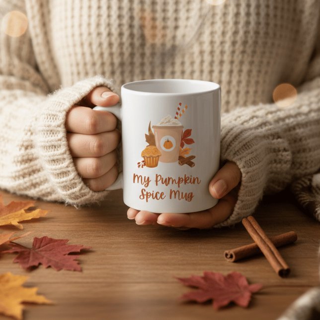 Cute Pumpkin Spice Mug Autumn Fall Vibes Coffee  (Créateur téléchargé)