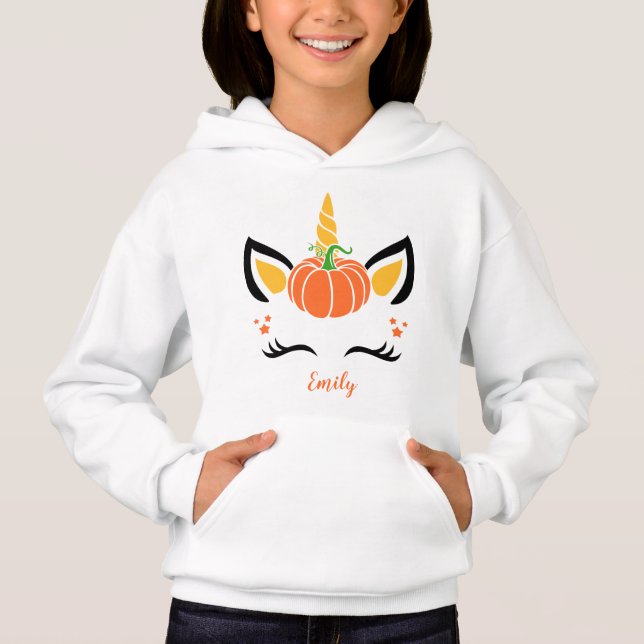 Cute Pumpking Thanksgiving Halloween licorne (Devant)