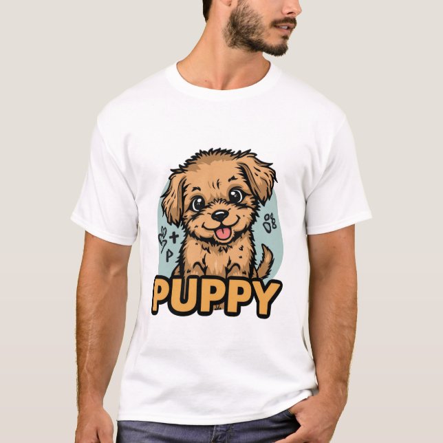 Cute Puppy Lover T-Shirt | Adorable Dog Shirt Gift (Devant)