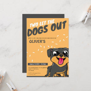 Cute Puppy thème 2ème anniversaire invitation
