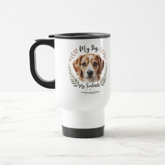 Cute Puppy Travel Mug pour Amoureux de les chiens (Gauche)