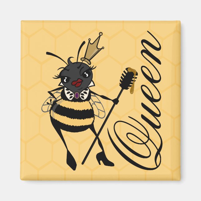 CUTE QUEEN BEE AVEC LE CARRÉ HONEYCOMB MAGNET (Devant)