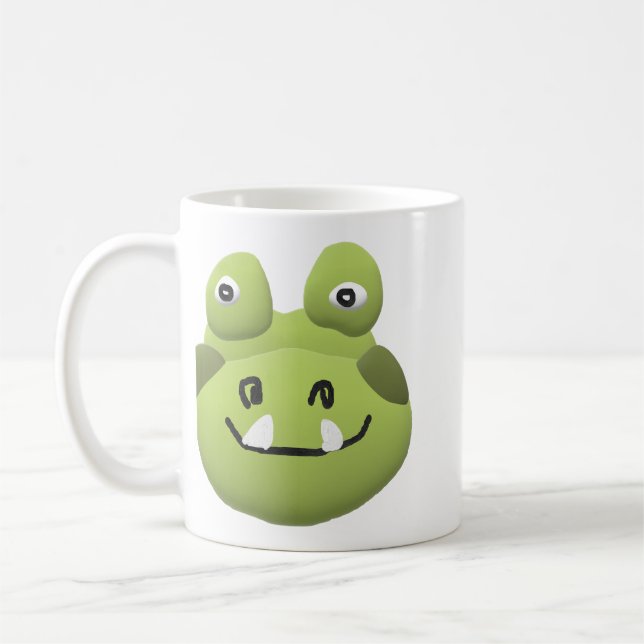 Cute & Quirky Cartoon Alligator Ceramic Coffee Mug (Gauche)