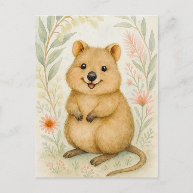 Cute Quokka Printemps Été Kangaroo Animal Carte po (Devant)