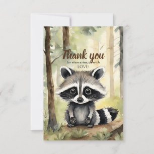 Cute Raccoon Genre Neutre Baby shower Merci