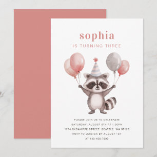 Cute Raccoon Invitation