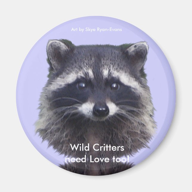 Cute Raccoon Magnets de la faune (Devant)