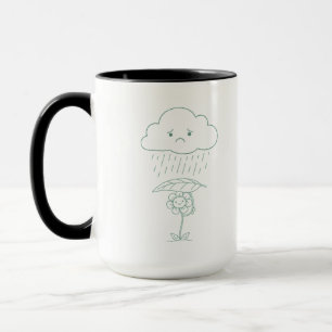 Cute Rain Cloud and Flower Coffee Mug