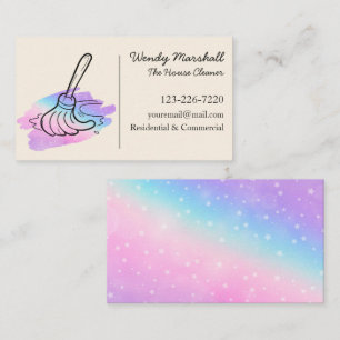 Cute Rainbow House Cleaning Services Carte de visi