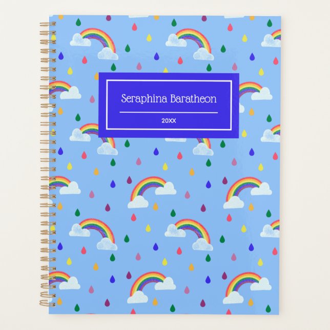 Cute Rainbow Raindrops Motif personnalisé (Devant)