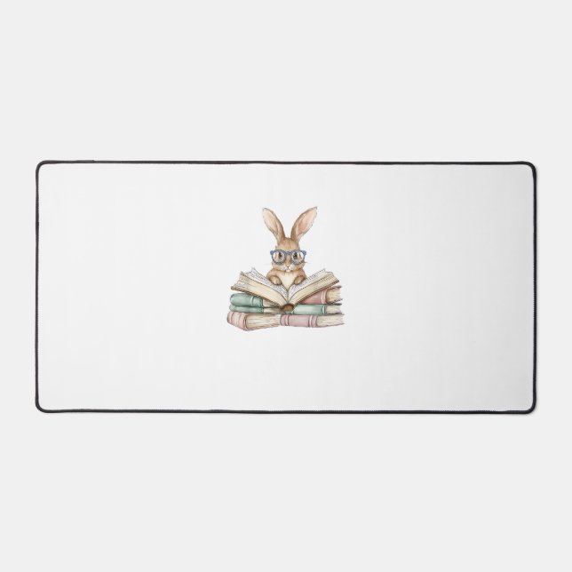 Cute Reading Bunny Glasses Books Bookworm Reader T (Recto)