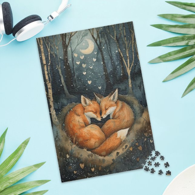 Cute Red Fox Couple Love Jigsaw Puzzle (Créateur téléchargé)