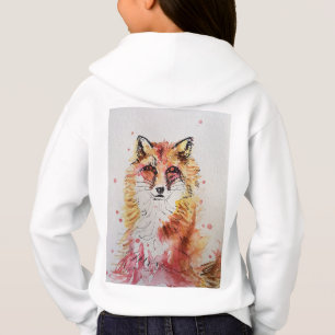 Cute Red Fox Whimsical Watercolor Girls
