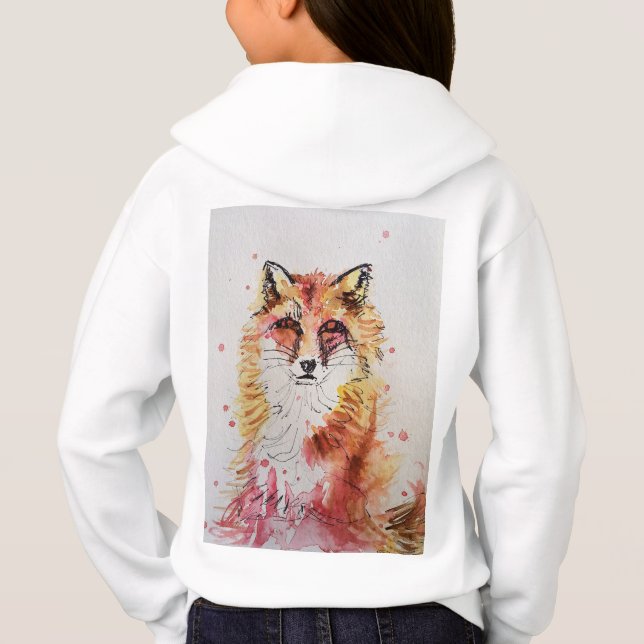 Cute Red Fox Whimsical Watercolor Girls (Dos)