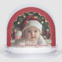 Cute Red Frame Child Photo Snow Globe