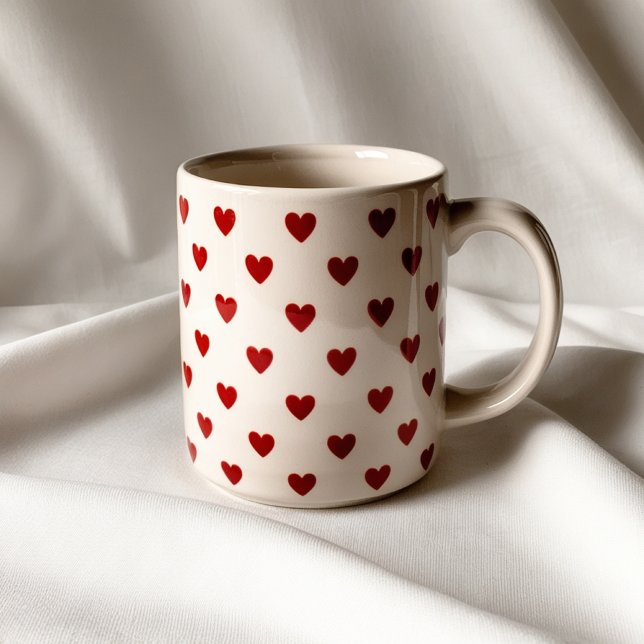 Cute Red Hearts Motif Mug - Amour & Romance (Créateur téléchargé)