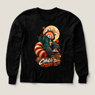 Cute Red Panda Chill Mode Girls Long Sleeve T-Shir