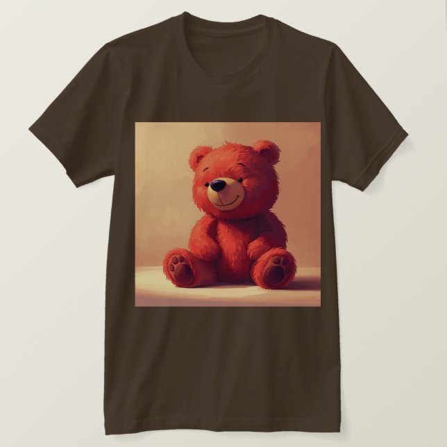 “Cute Red Teddy Bear T-Shirt for Men” (Design devant)