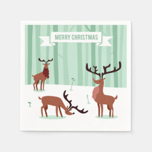 Cute Reindeds serviettes en papier de Noël