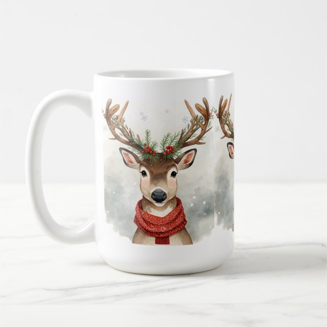 Cute Reindeer Christmas coffee Mug (Gauche)