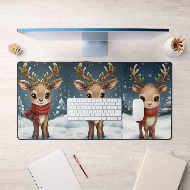 Cute reindeer christmas festive workspace (Bureau 1)