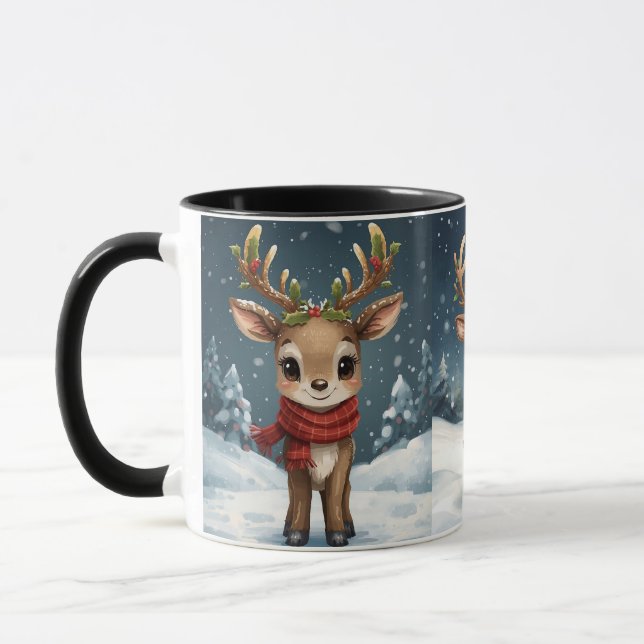 Cute reindeer christmas travel mug for cozy drinks (Gauche)