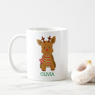 Cute Reindeer Mug de Noël personnalisé