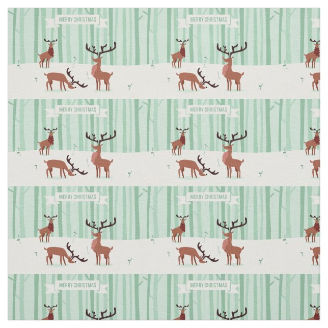 Cute Reindees tissu de Noël (Échantillon)