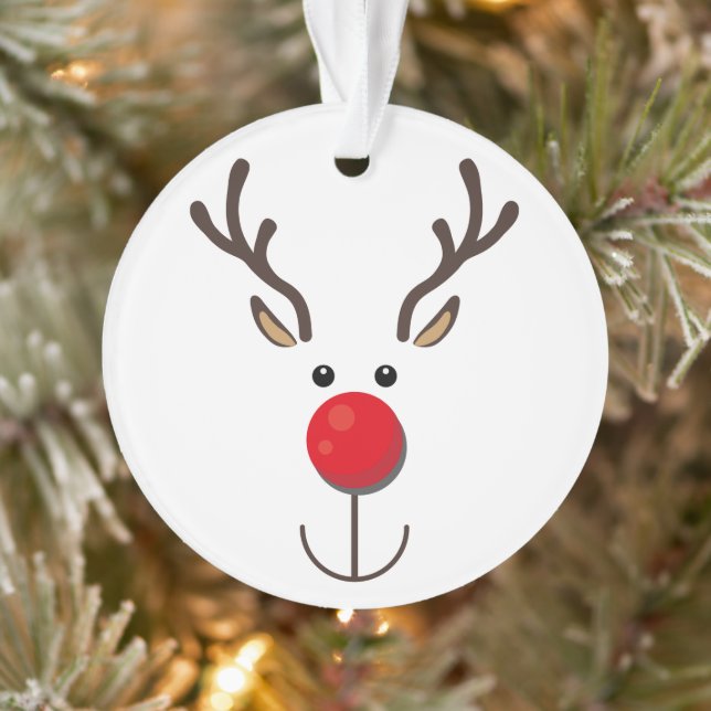 Cute Reinder Minimaliste Visage Blanc (Arbre)