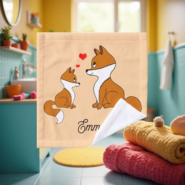 Cute renard avec le coeur, dessiné à la main, pers (Créateur téléchargé)
