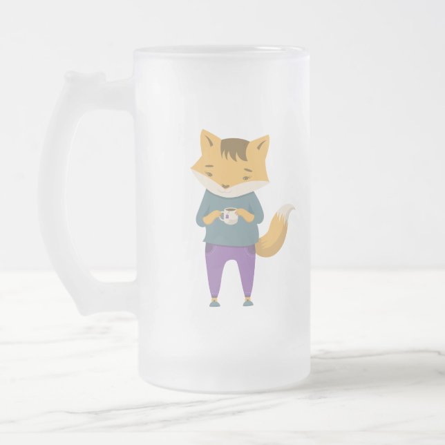 Cute renard avec tasse de thé (Gauche)