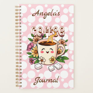 Cute Retro Kawaii Café et Fleurs Personnalisé