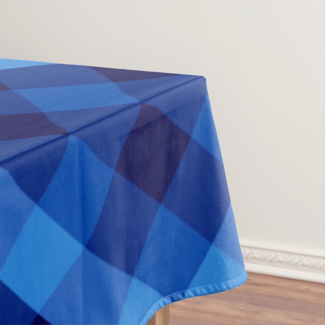 Cute Rétro Océan Bleu Plaid Grande Nappe (In Situ)