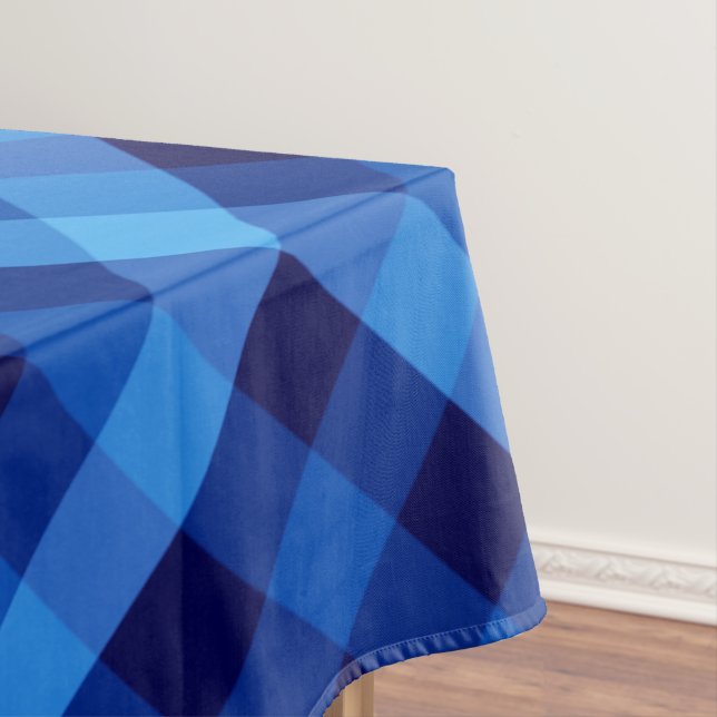 Cute Retro Ocean Blue Plaid Petite nappe (In Situ)