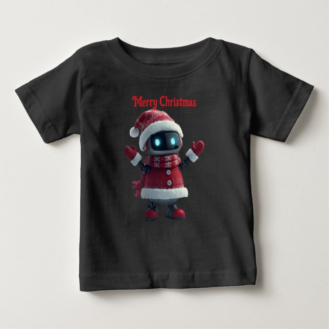 cute robot Christmas holiday tech T-Shirt (Devant)