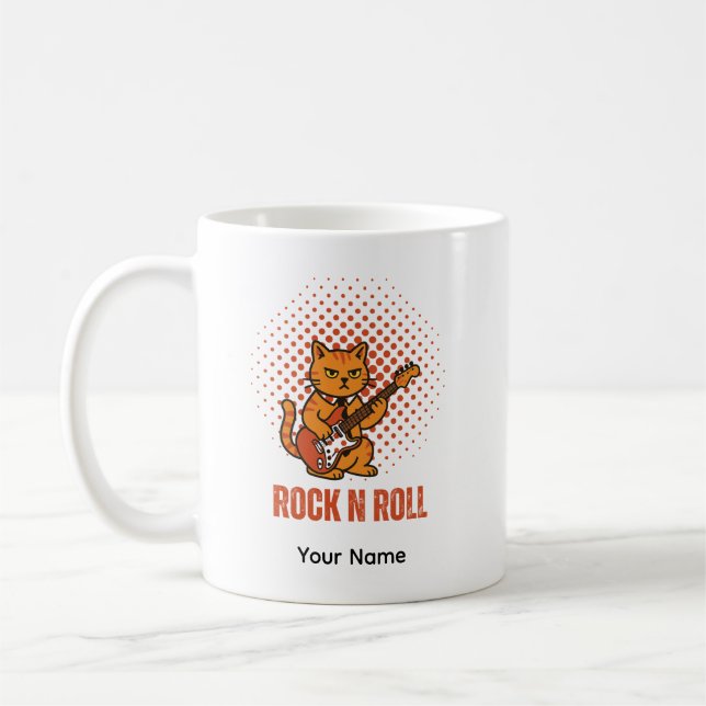 Cute Rock Cat Personalizable Mug (Gauche)