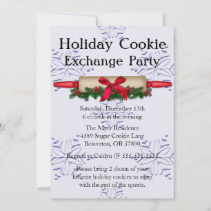 Cute Rolling Pin Cookie Exchange Invitation de vac