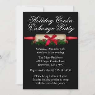 Cute Rolling Pin Cookie Exchange Invitation de vac