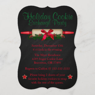 Cute Rolling Pin Cookie Exchange Invitation de vac