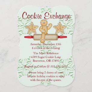 Cute Rolling Pin Cookie Exchange Invitation de vac