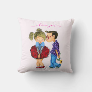 Cute romantique Couple Coussin