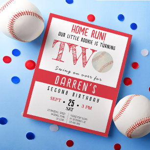 Cute Rookie Baseball Budget 2e Invitation d'annive