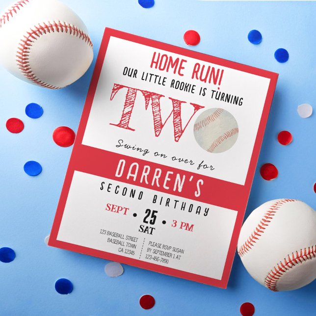 Cute Rookie Baseball Budget 2e Invitation d'annive (Créateur téléchargé)