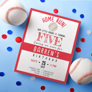 Cute Rookie Baseball Budget Anniversaire Invitatio