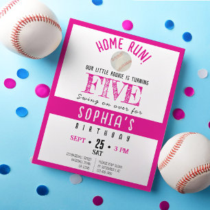 Cute Rookie Baseball Budget Girl Anniversaire