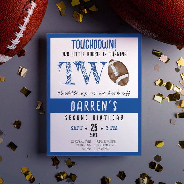 Cute Rookie Football Budget Boy 2e anniversaire (Créateur téléchargé)